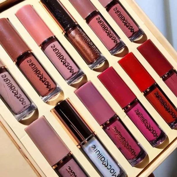 MOCALLURE 12-Piece Matte Lip Gloss Set (12 x 2.5mL) – Long-Lasting Waterproof Liquid Lipstick Gift Kit