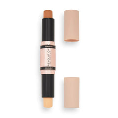 Makeup Revolution Fast Base Contour Stick Medium – Dual-Ended Cream Sculpting Highlight & Bronzer Stick 7.2g
