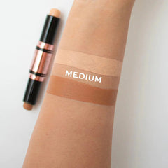 Makeup Revolution Fast Base Contour Stick Medium – Dual-Ended Cream Sculpting Highlight & Bronzer Stick 7.2g