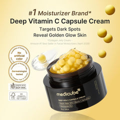 Medicube Deep Vita C Capsule Cream – Brightening Niacinamide 5% Vitamin C Dark Spot Facial Moisturizer 55g