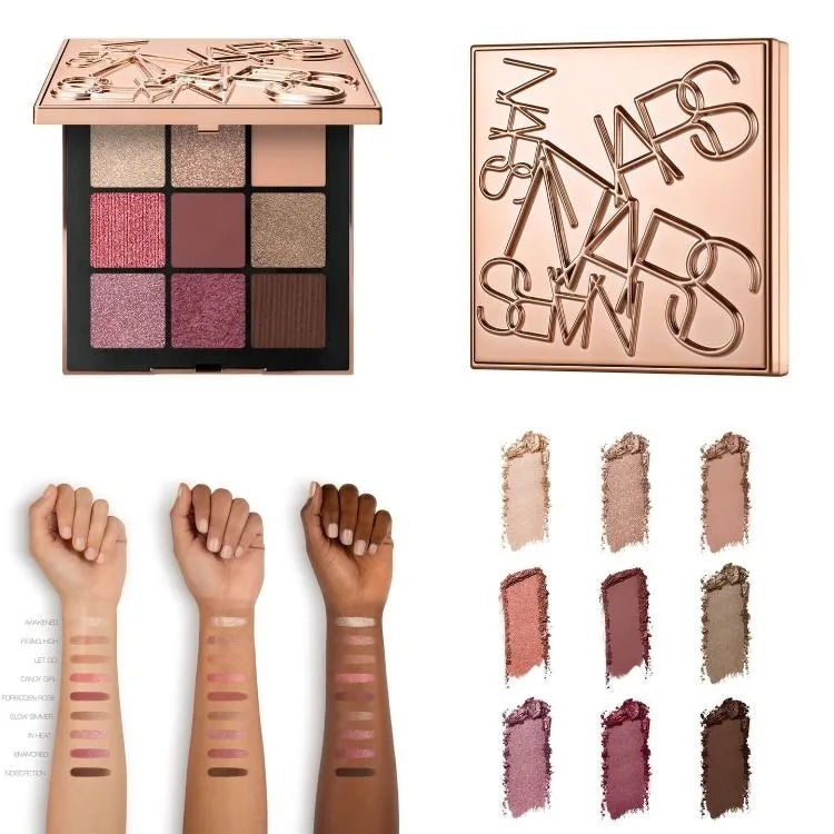 NARS Uninhibited Eyeshadow Palette – 9-Shade High-Pigment Rose & Neutral Matte Metallic Eye Makeup 10.8g