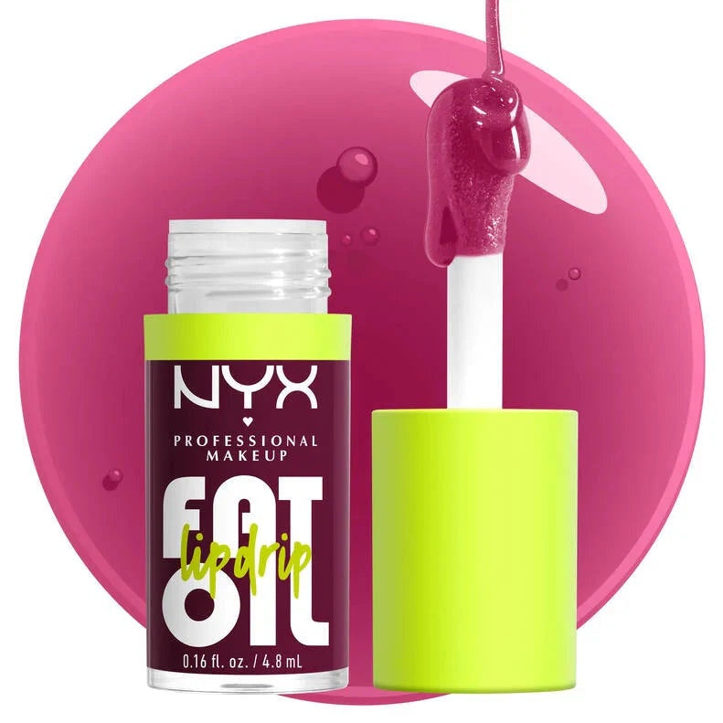 NYX Professional Makeup Fat Oil Lip Drip – High-Shine Hydrating Non-Sticky Tinted Gloss 4.8mL