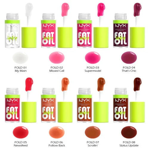 NYX Professional Makeup Fat Oil Lip Drip – High-Shine Hydrating Non-Sticky Tinted Gloss 4.8mL