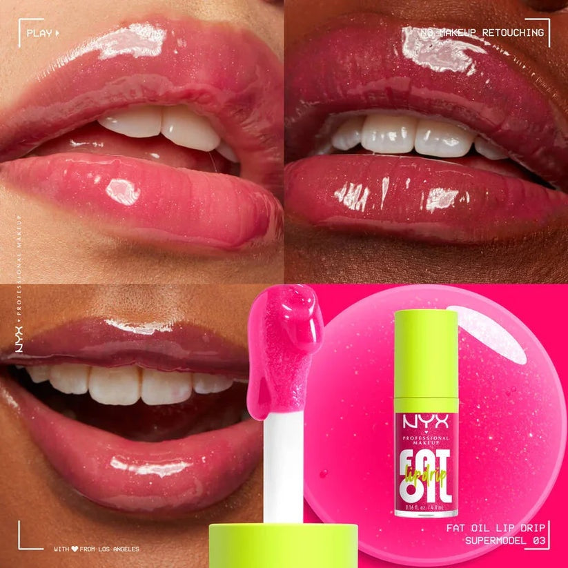NYX Professional Makeup Fat Oil Lip Drip – High-Shine Hydrating Non-Sticky Tinted Gloss 4.8mL
