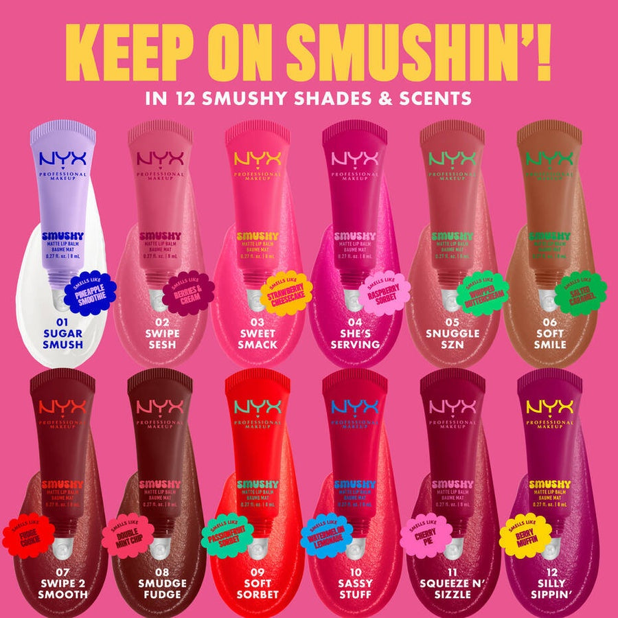 NYX Professional Makeup Smushy Matte Lip Balm – Scented Hydrating Tinted Lip Balm Liquid Crayon 8mL