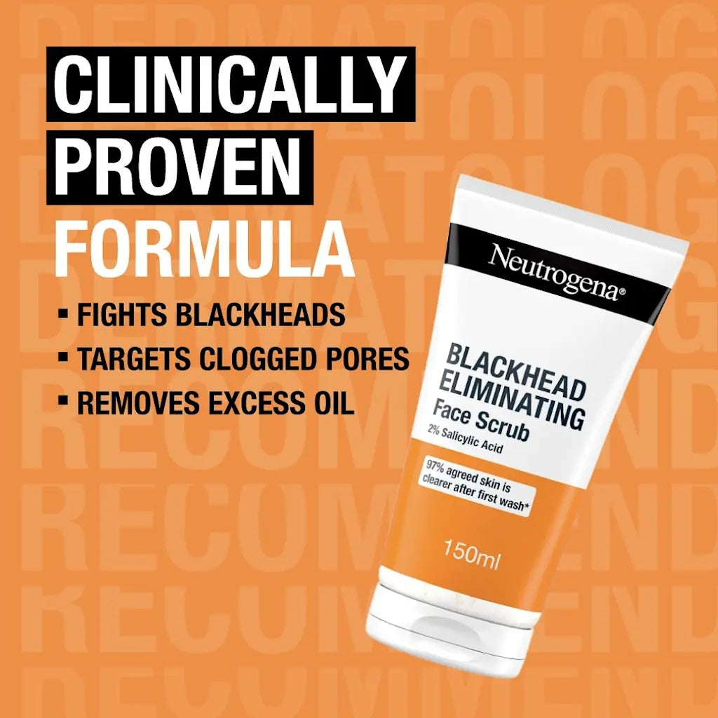 Neutrogena Blackhead Eliminating Face Scrub – 2% Salicylic Acid Acne Exfoliating Cleanser 150mL