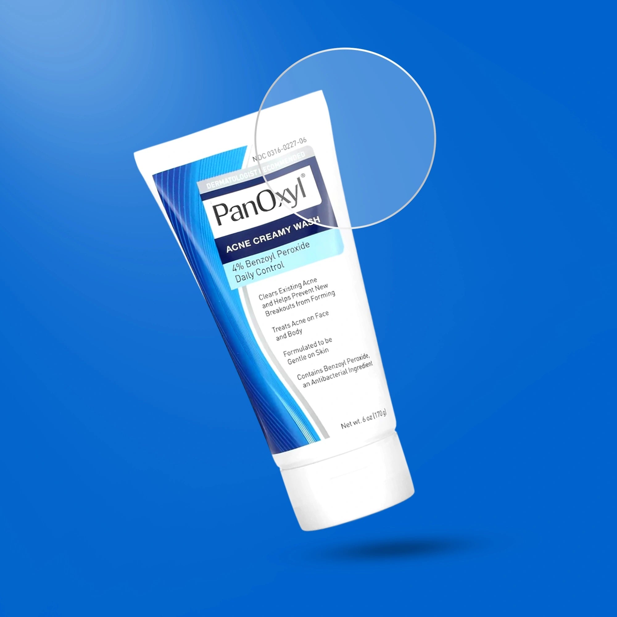 PanOxyl Acne Creamy Wash 4 Percent Benzoyl Peroxide Daily Control – Blemish Clearing Face and Body Cleanser 170g