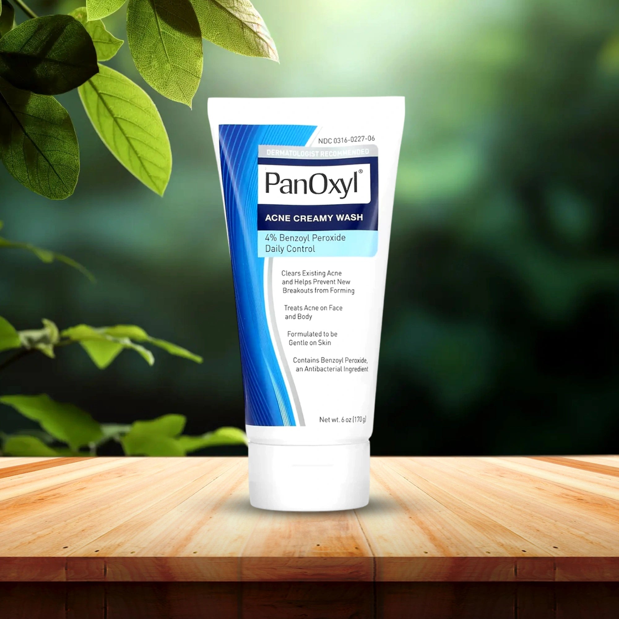 PanOxyl Acne Creamy Wash 4 Percent Benzoyl Peroxide Daily Control – Blemish Clearing Face and Body Cleanser 170g