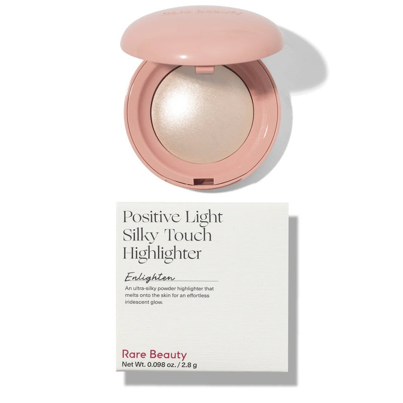 Rare Beauty Positive Light Silky Touch Highlighter – Glass-Like Glow Longwear Powder Makeup 2.8g