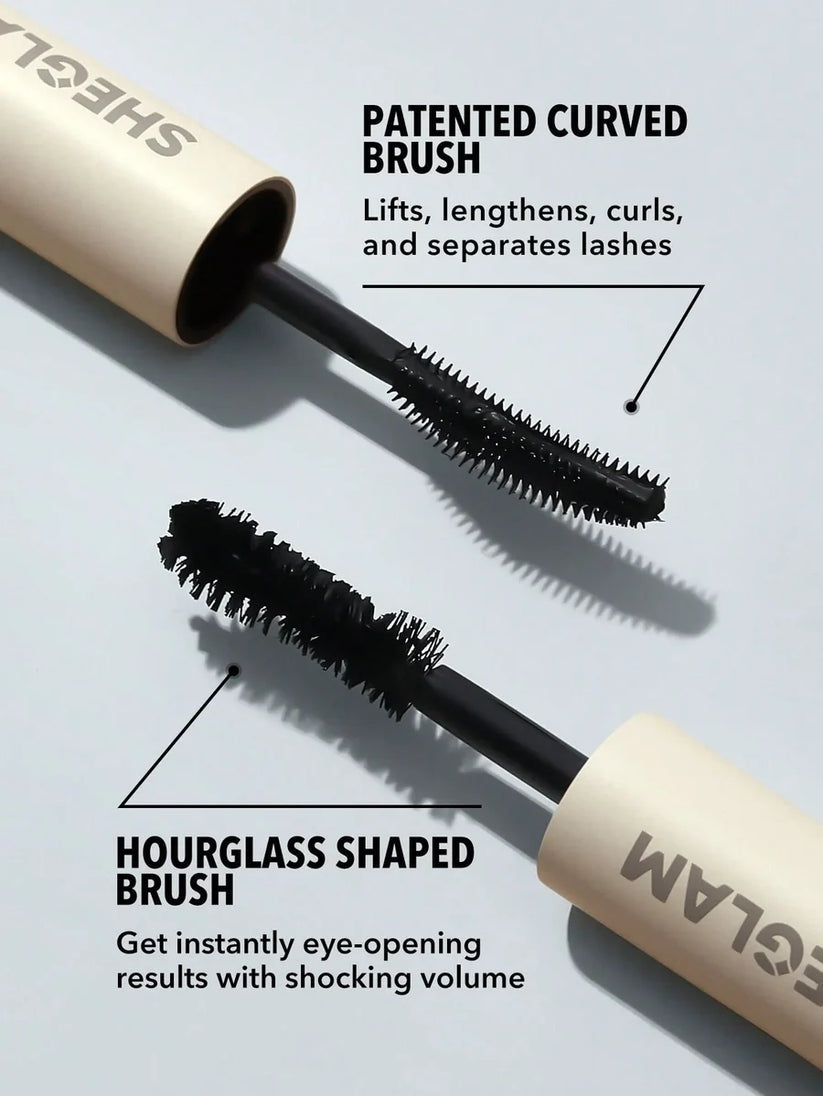 SHEGLAM All-In-One Volume & Length Washable Mascara – Dual-Ended Smudge-Proof Defining Eye Makeup 8.5mL