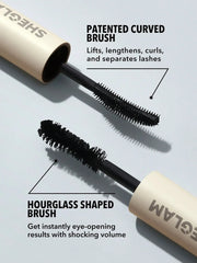 SHEGLAM All-In-One Volume & Length Washable Mascara – Dual-Ended Smudge-Proof Defining Eye Makeup 8.5mL