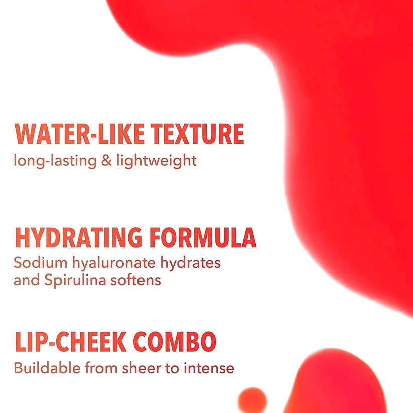 SHEGLAM For The Flush Lip & Cheek Tint Strawberry – Long-Lasting Hydrating Multi-Use Liquid Stain 6mL