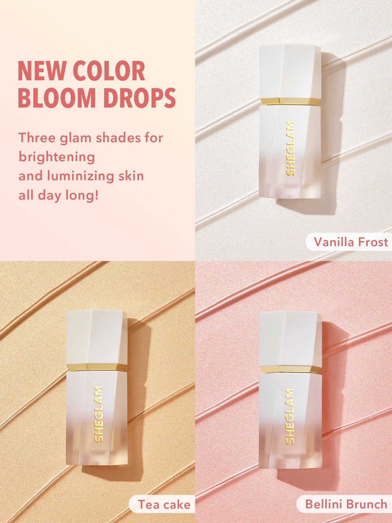 SHEGLAM Glow Bloom Liquid Highlighter – Long-Lasting Hydrating Shimmer Dewy Face Illuminator 5.2mL