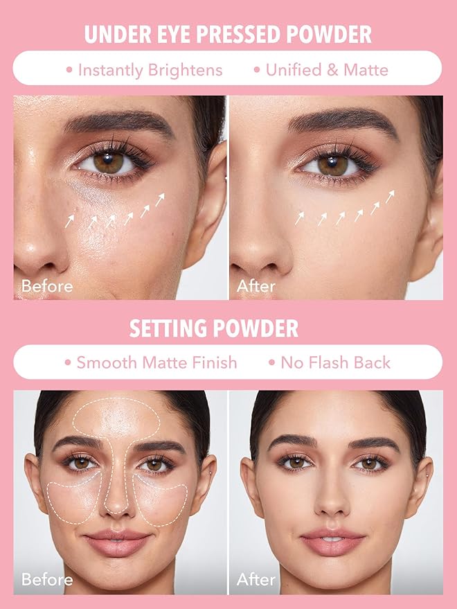 SHEGLAM Insta-Ready Face Powder - Matte Setting Loose Under-Eye Duo | Bubble Gum