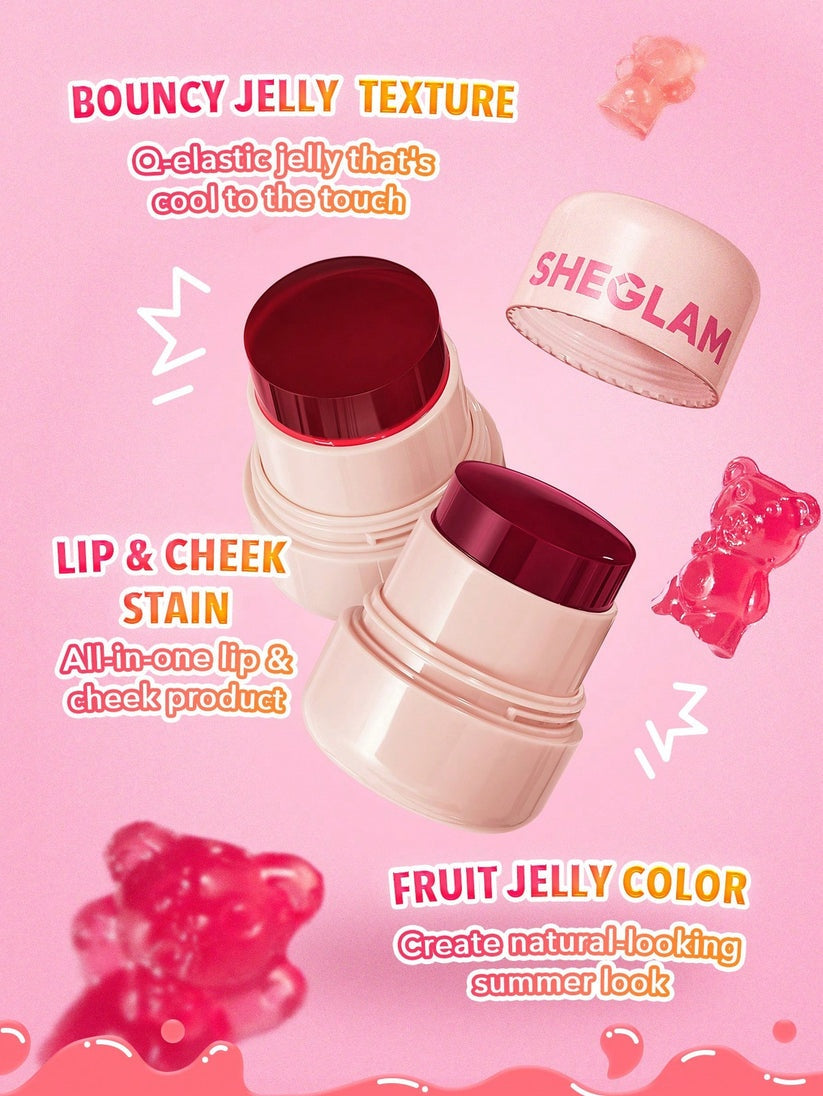 SHEGLAM Jelly-Licious Hydrating Lip & Blush Tint – Multi-Use Sheer Cream Jelly Blush & Lip Stain 5.2g