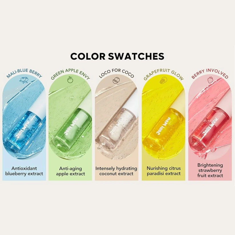SHEGLAM Jelly Wow Hydrating Lip Oil – High-Shine Nourishing Non-Sticky Tinted Lip Gloss 6mL