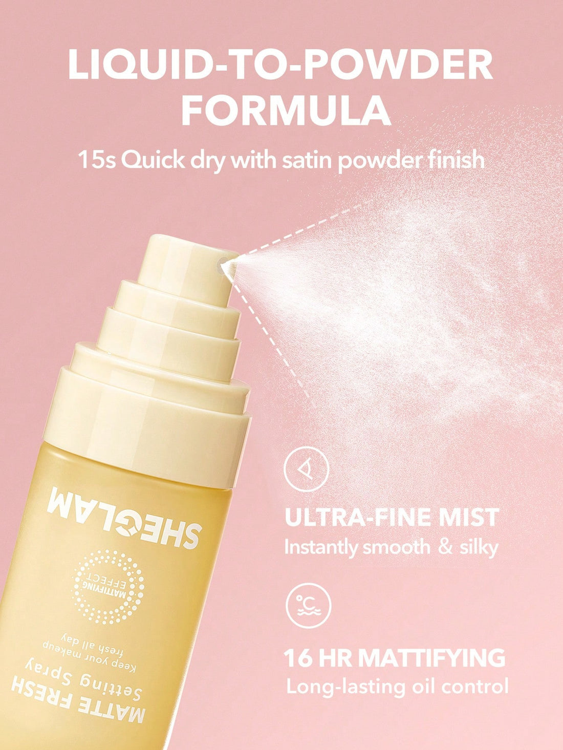 SHEGLAM Matte Fresh Setting Spray - Oil Control Mattifying Finishing Mist