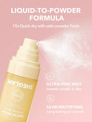 SHEGLAM Matte Fresh Setting Spray - Oil Control Mattifying Finishing Mist