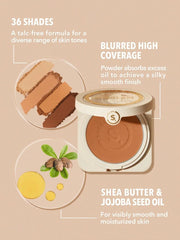 SHEGLAM Skin-Focus High Coverage Powder Foundation – Oil-Control Matte Blurring Pressed Compact Makeup 11g