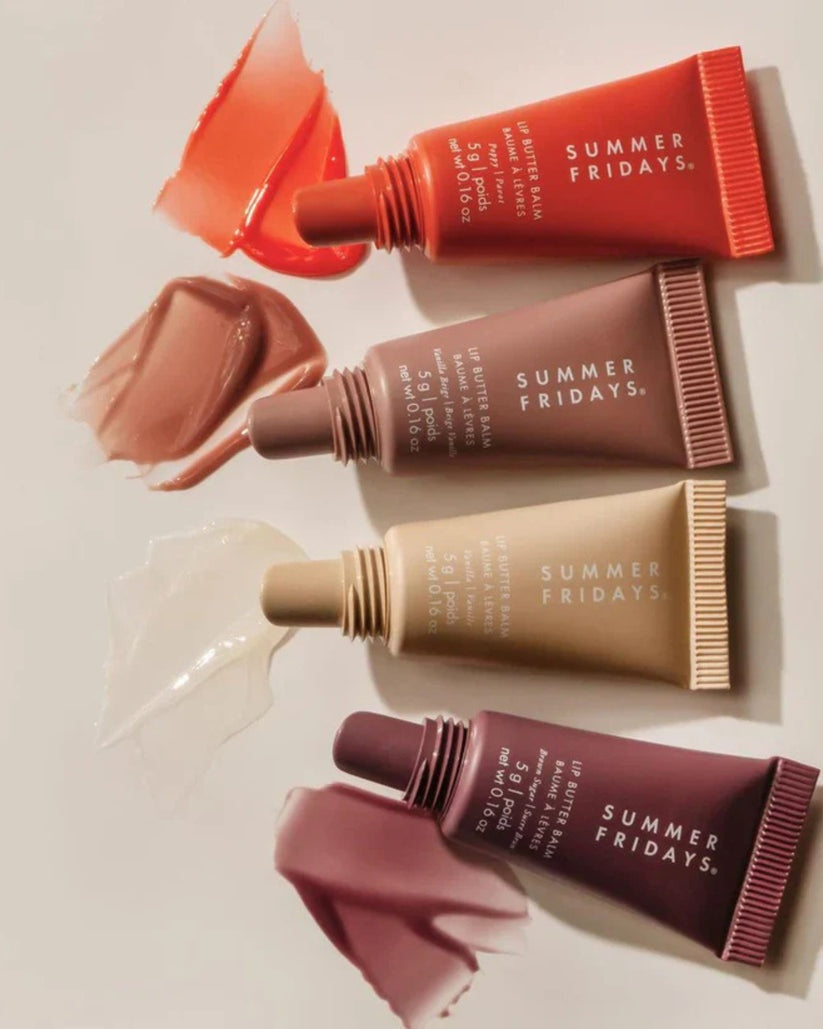 Summer Fridays The Mini Lip Butter Balm Set – 4-Piece Vegan Hydrating Tinted Lip Balm Gift Kit