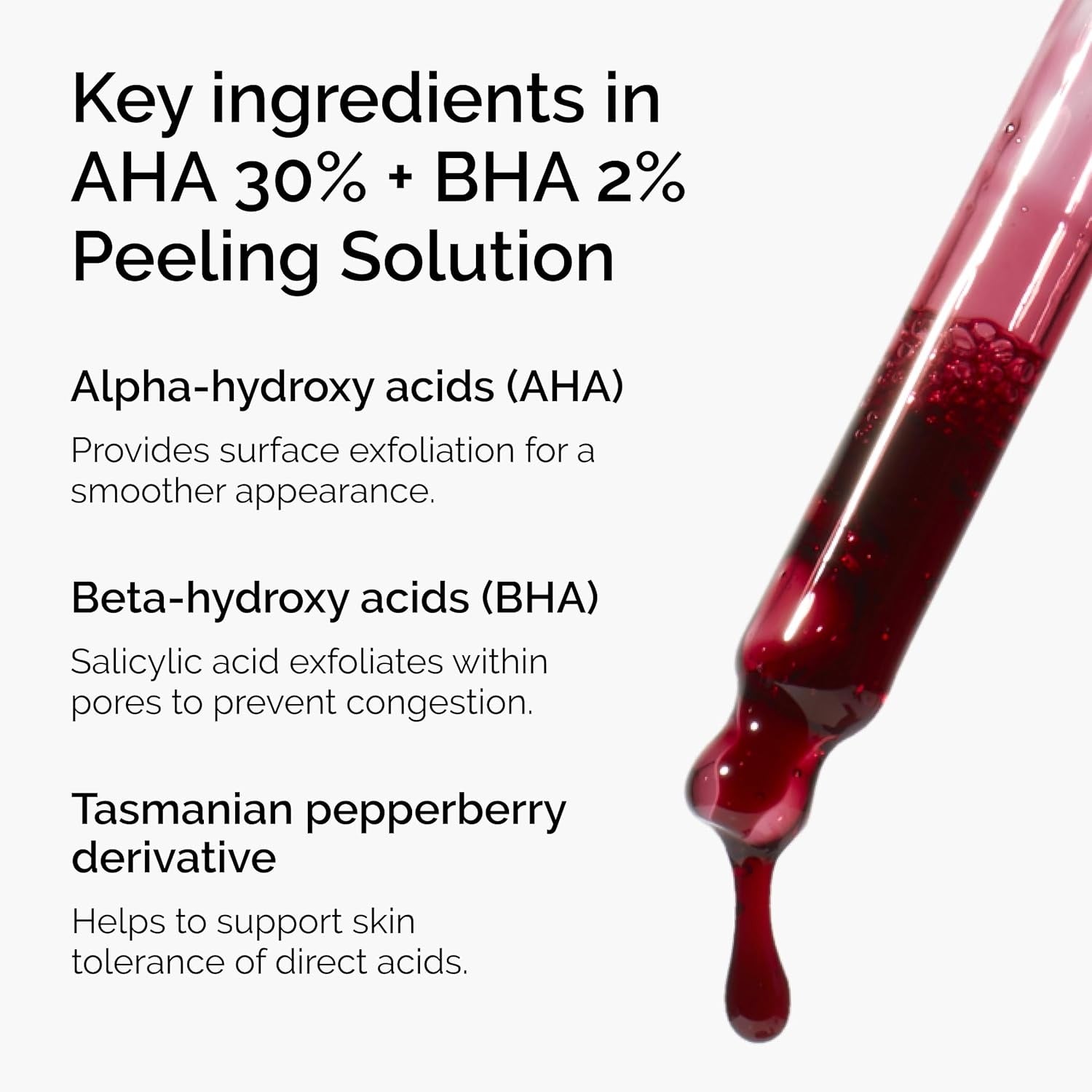 The Ordinary AHA 30% + BHA 2% Peeling Solution – Exfoliating Acne Blemish Care Smooth Texture Facial Treatment 30mL