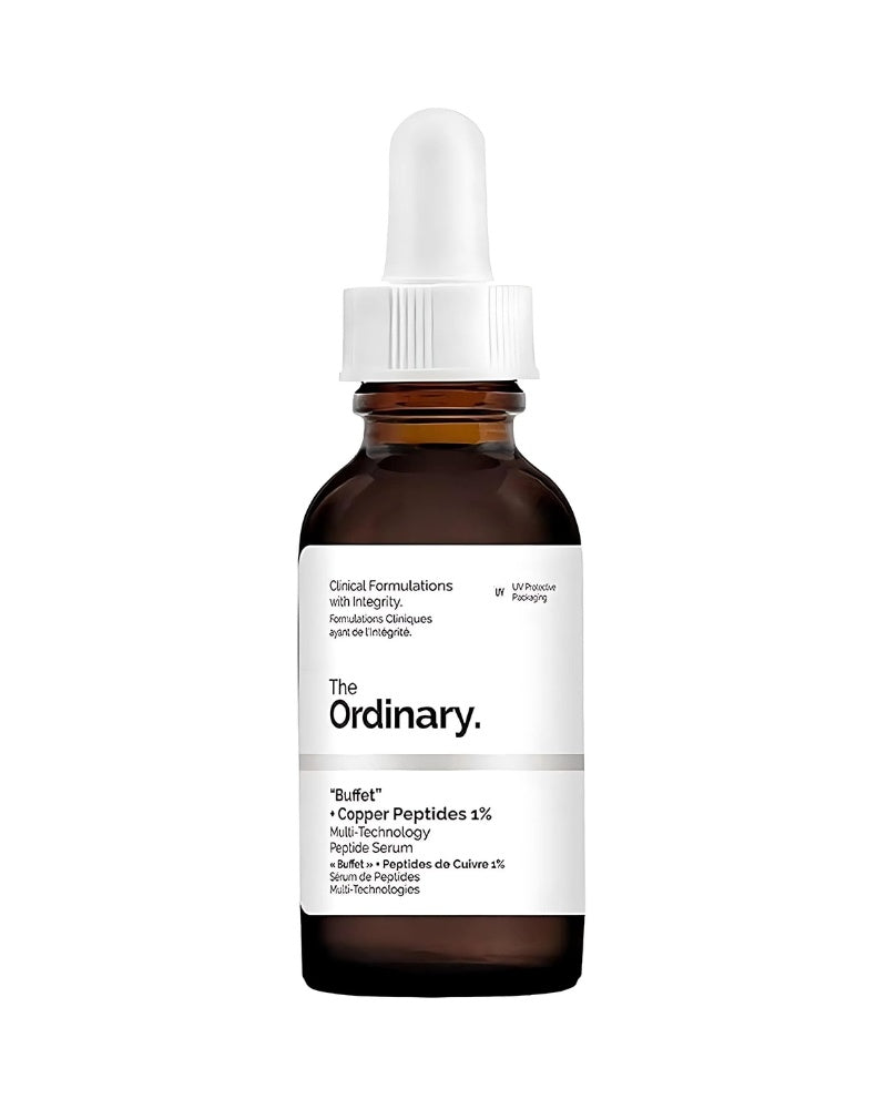 The Ordinary Buffet + Copper Peptides 1% Multi-Technology Peptide Serum – Anti Aging Skin Repairing Firming Facial Treatment 30mL