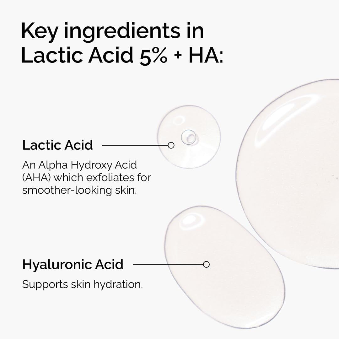 The Ordinary Lactic Acid 5% + HA – Mild Exfoliating Skin Smoothing Resurfacing Facial Serum 30mL