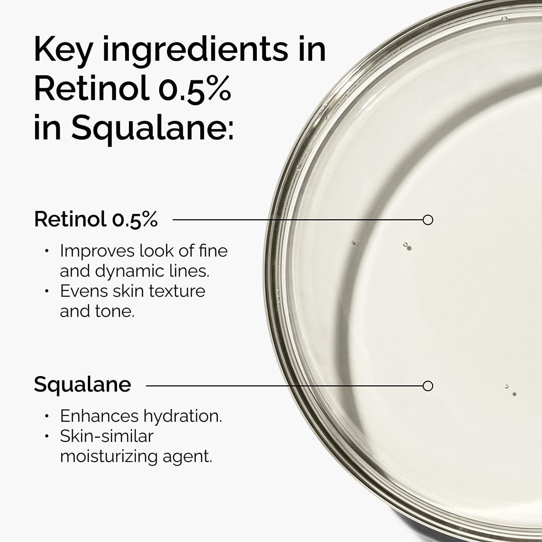The Ordinary Retinol 0.5% in Squalane – Anti Aging Fine Lines Wrinkles Pure Vitamin A Facial Serum 30mL