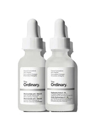 The Ordinary The Skin Support Set 2 Pieces – Blemish Care Deep Hydration Niacinamide Hyaluronic Acid Facial Skincare Kit 30mL Each