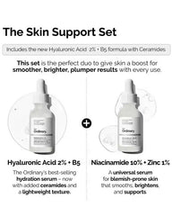 The Ordinary The Skin Support Set 2 Pieces – Blemish Care Deep Hydration Niacinamide Hyaluronic Acid Facial Skincare Kit 30mL Each