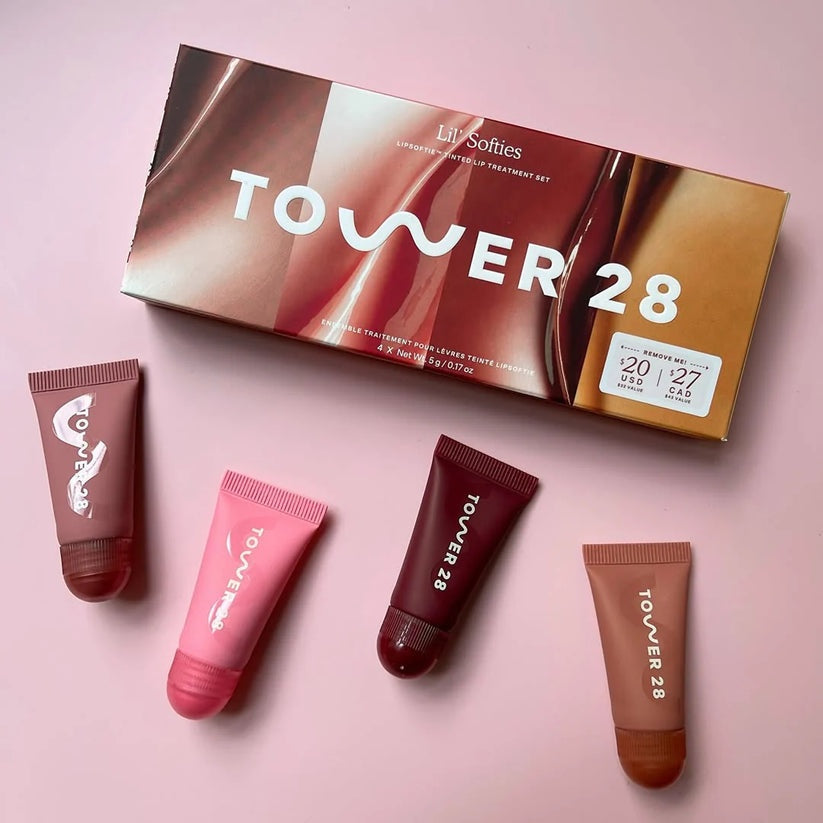 Tower 28 Mini Lil Softies Lip Treatment Set - Hydrating Tinted Balm Quad
