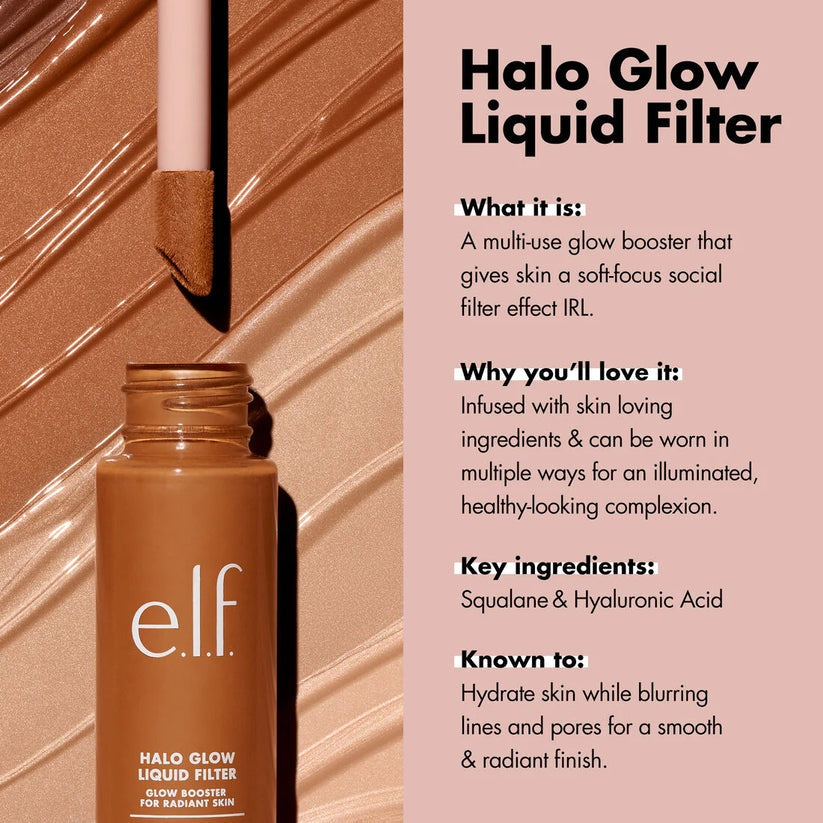 e.l.f. Cosmetics Halo Glow Liquid Filter - Complexion Booster Glow Tint 31.5mL