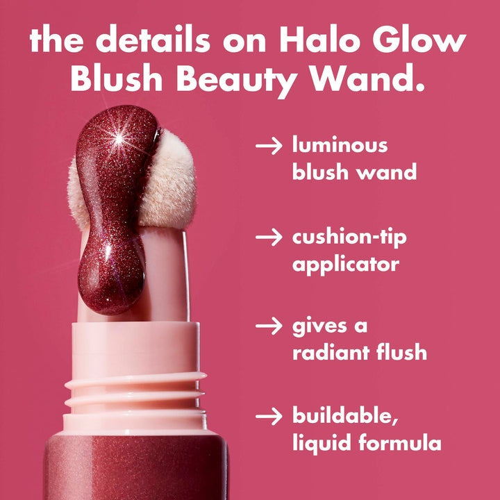 e.l.f. Halo Glow Blush Beauty Wand – Cushion Applicator Radiant Luminizing Liquid Blush 10mL