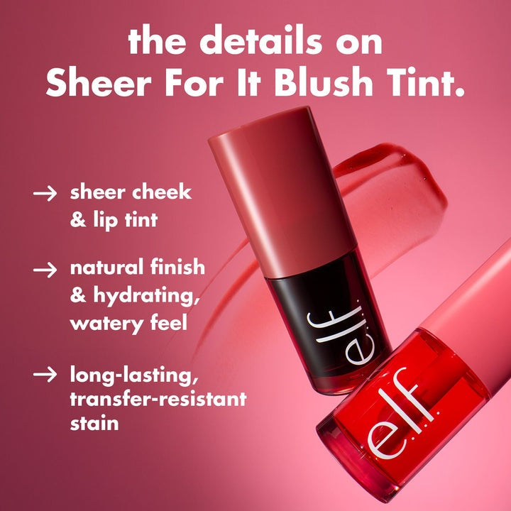 e.l.f. Sheer For It Blush Tint – Lightweight Dewy Hydrating Liquid Cheek Stain 4mL
